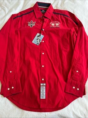 La Martina Maserati Polo Team Button Down Red